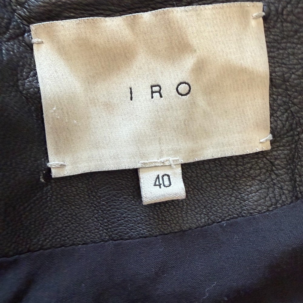 IRO Black Leather Moto Jacket Asymmetrical Biker Jacket EU 40 Medium - Picture 6 of 7